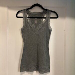 Mossimo Gray Tunic Top with Lace Trim